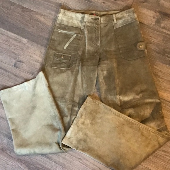 DANIER WASHABLE SUEDE, LINED, 5 POCKET, WIDE LEG, VINTAGE PANT - Picture 4 of 11